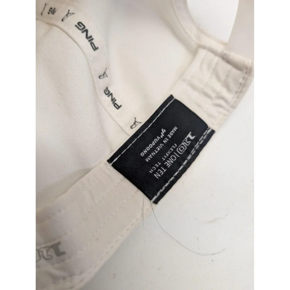 PING Hat Cap Snap Back White Golf‎ Junior Interclub Flexfit Embroidered Mens